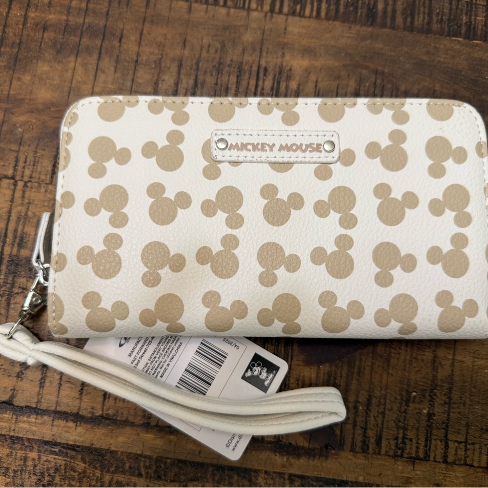 Disney Cream and Tan Mickey Mouse Wallet